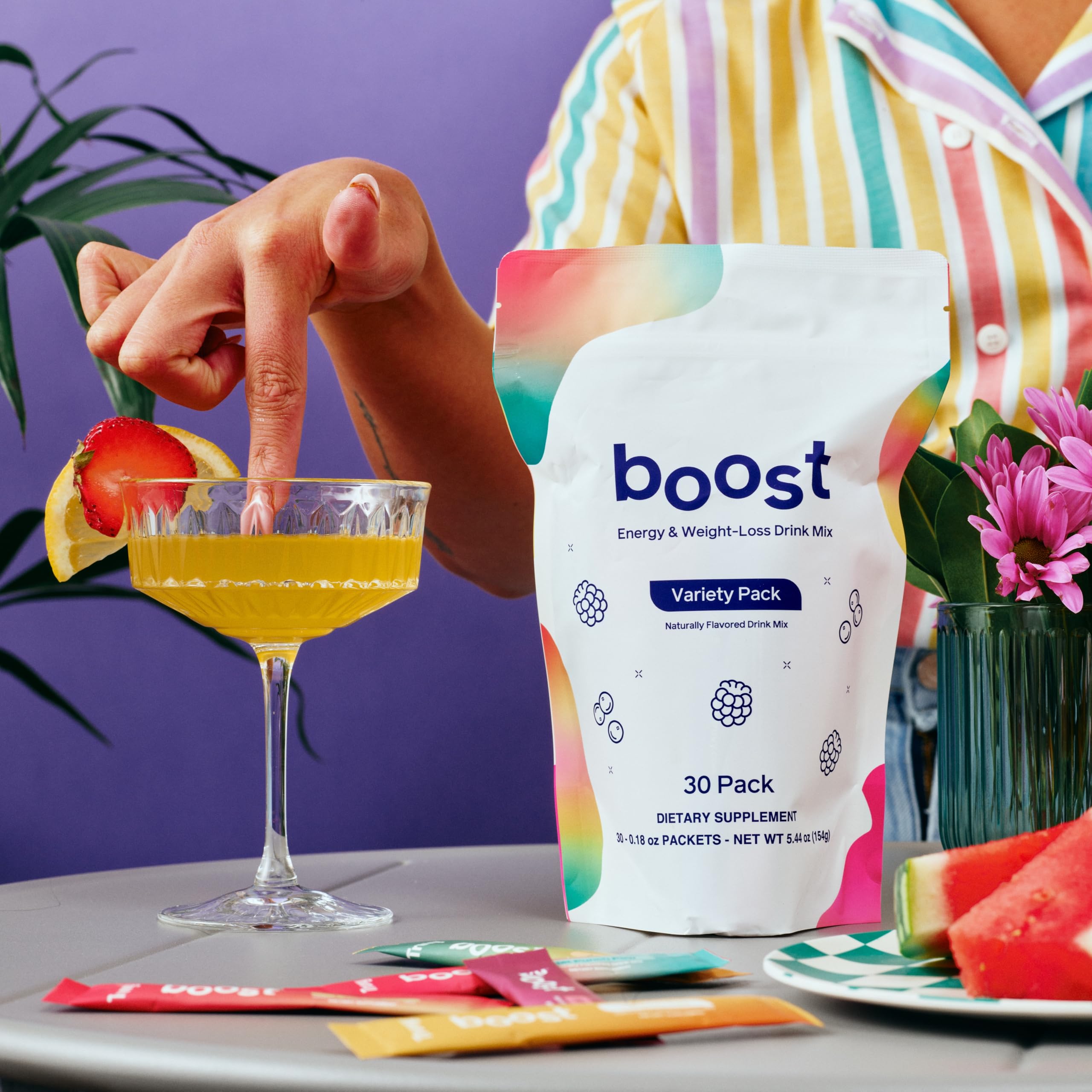 Amazon.com: Truvy Boost Drink Variety Pack | 30 Stick Packs | Long